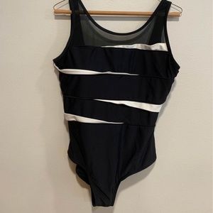 Size 14 black and white swimsuit NWOT